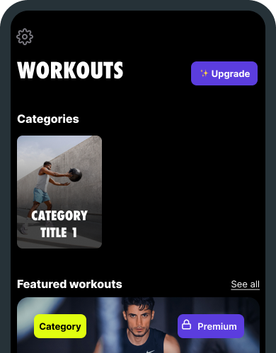 Workouts app screen